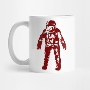 Red Vector Illustration of Astronaut Spaceman Mug